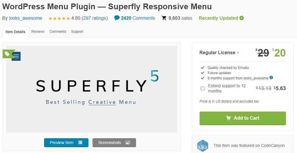 Superfly Responsive Menu