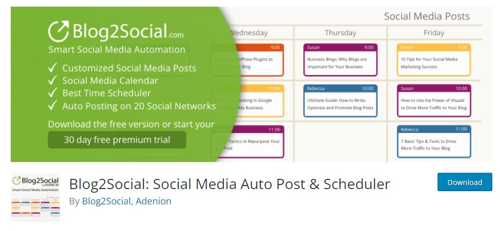 Blog2Social: Social Media Auto Post & Scheduler