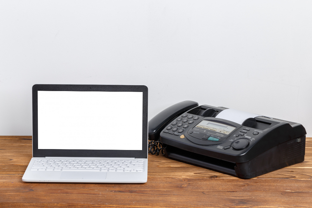 Old Fax Machine on the Table