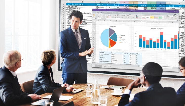 Spreadsheet Document Financal Report Concept