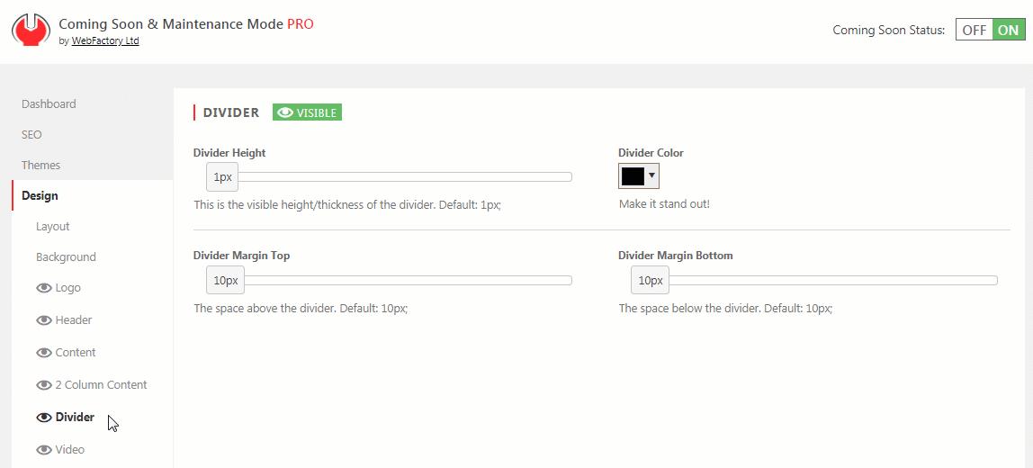 Cooming Soon & Maintenance Mode Divider Module